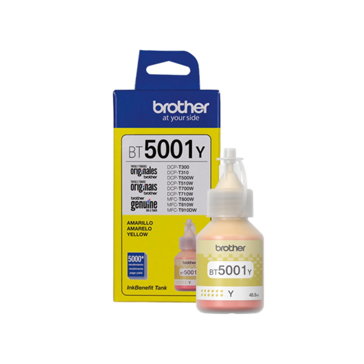 Botella De Tinta Brother Bt5001Y Yellow 48.8Ml Para Impresora Dcp-T420