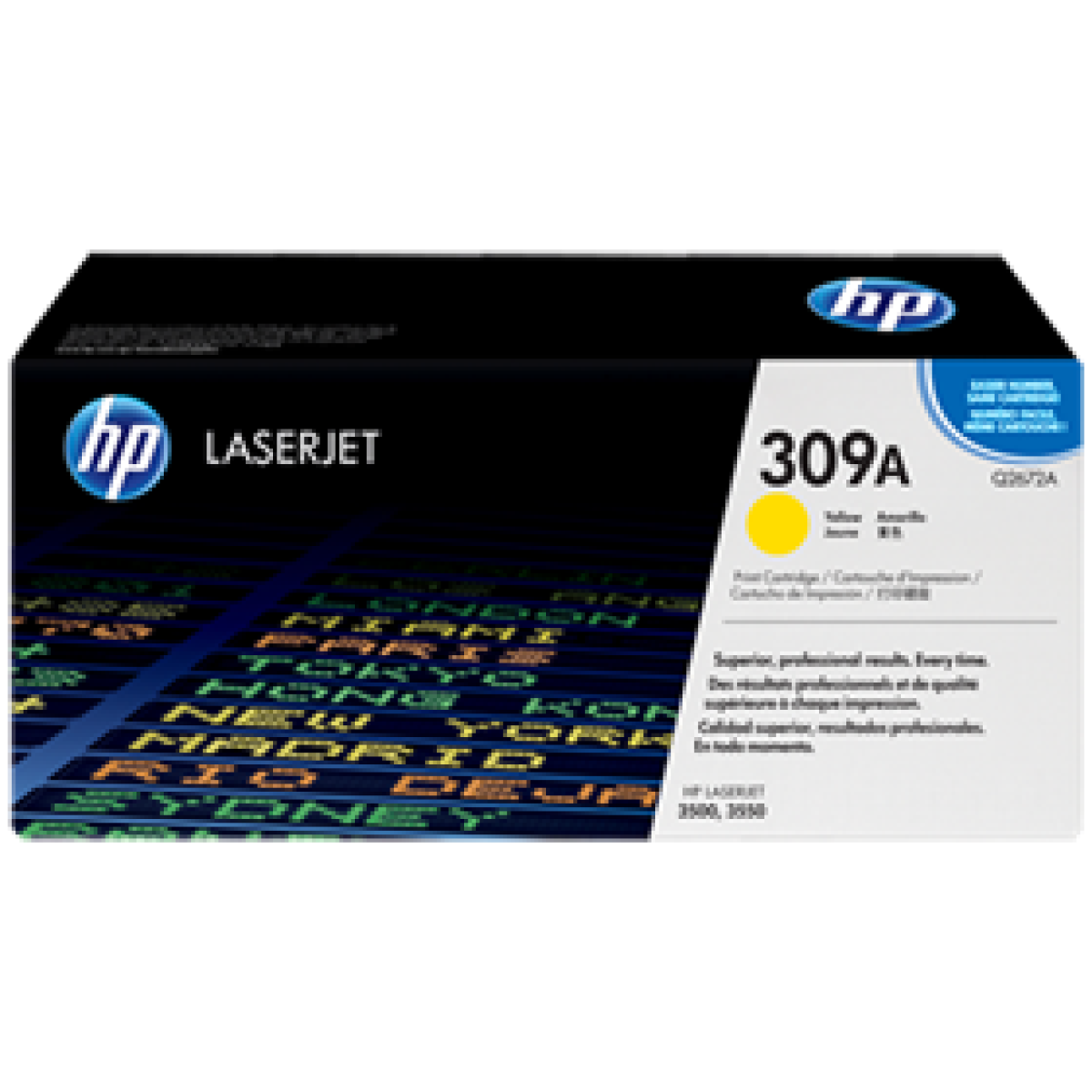 Toner Hp 309A – Q2672A – Amarillo – 4,000 Paginas – Para Impresora Color Laserjet – 3500, 3500N, 3550, 3550N