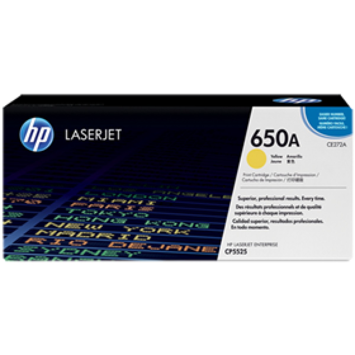 Toner Hp 650A – Ce272A – Amarillo – 15,000 Paginas – Para Impresora Laserjet Color Enterprise – Cp5520, Cp5520Dn, Cp5520N, Cp5520Xh, Cp5525Dn, Cp5525N, Cp5525Xh, M750Dn