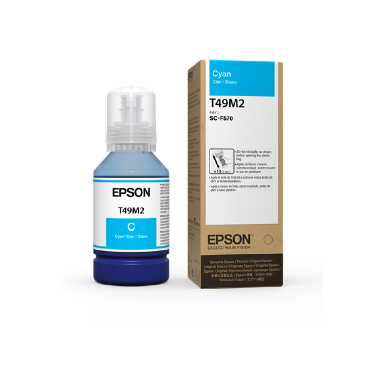 Botella De Tinta Epson T49M Cyan 140Ml Para Impresoras F170 F571 F570
