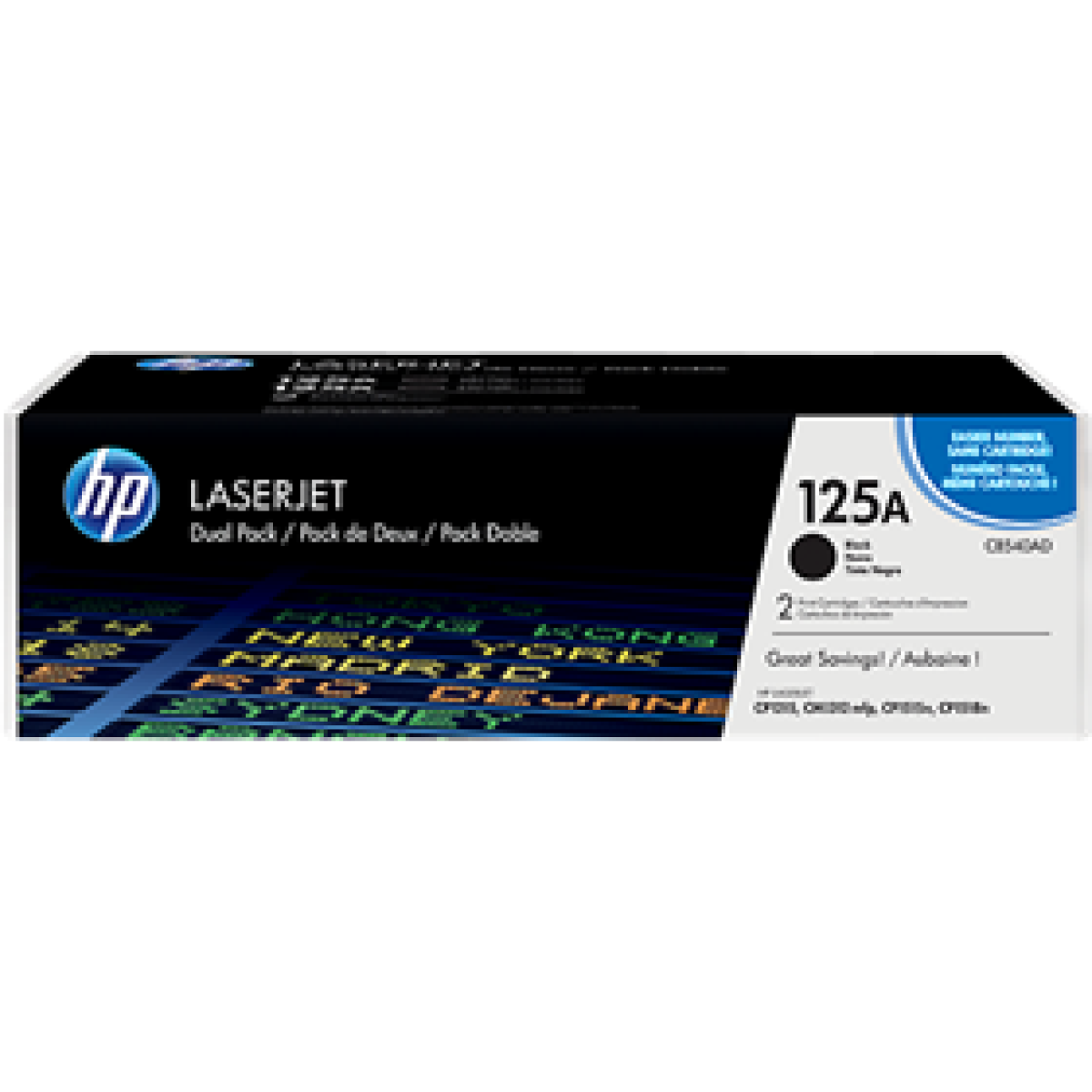Toner Hp 125Ad – Cb540Ad – Negro – Doble Cantidad – 4,400 Paginas – 2 X 2200 – Para Impresora Laserjet Color – Cp1215, Cp1518Ni, Cp1515