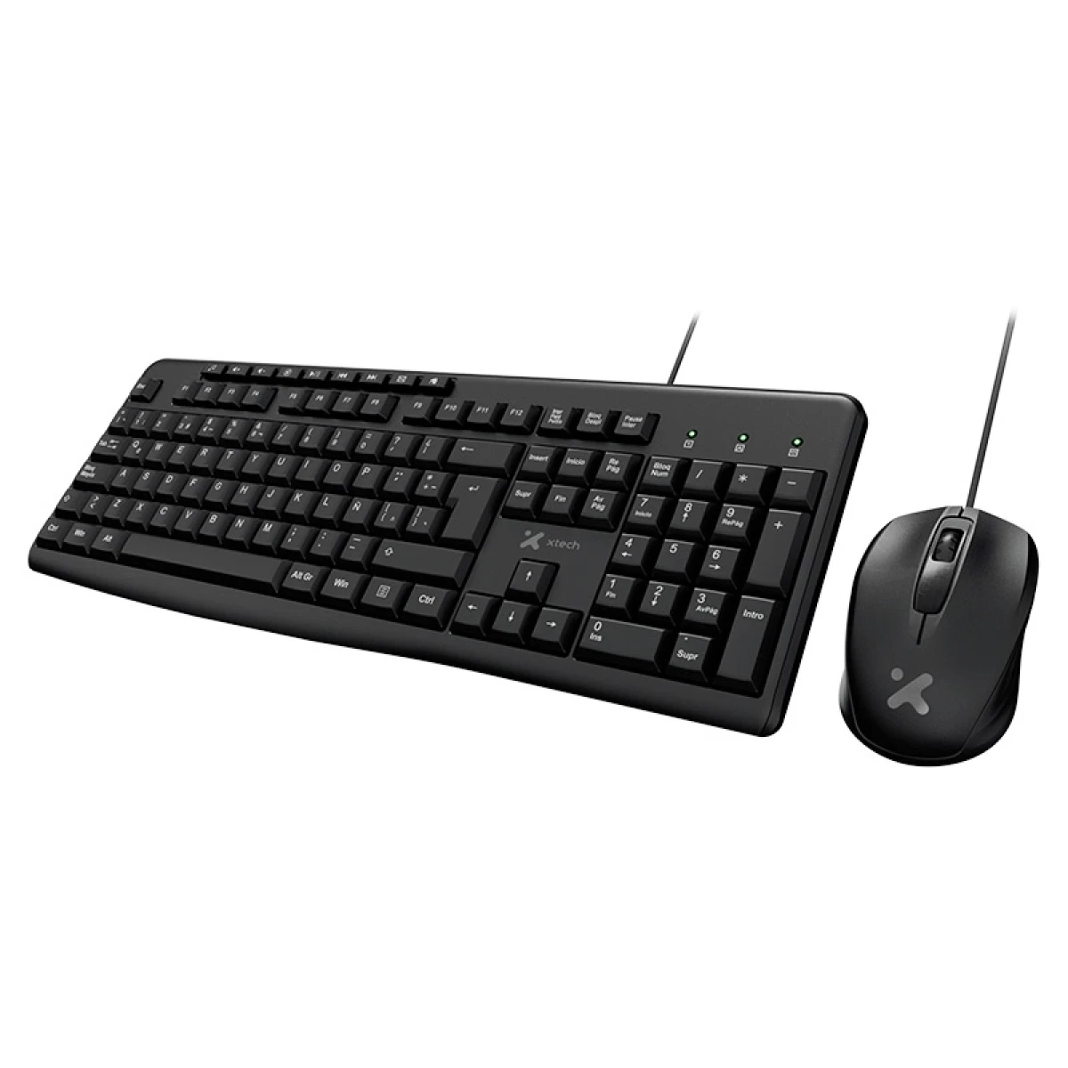 Combo Teclado Y Mouse Wireless Xtech Con Mouse Pad Y Hub USB 4 Puertos