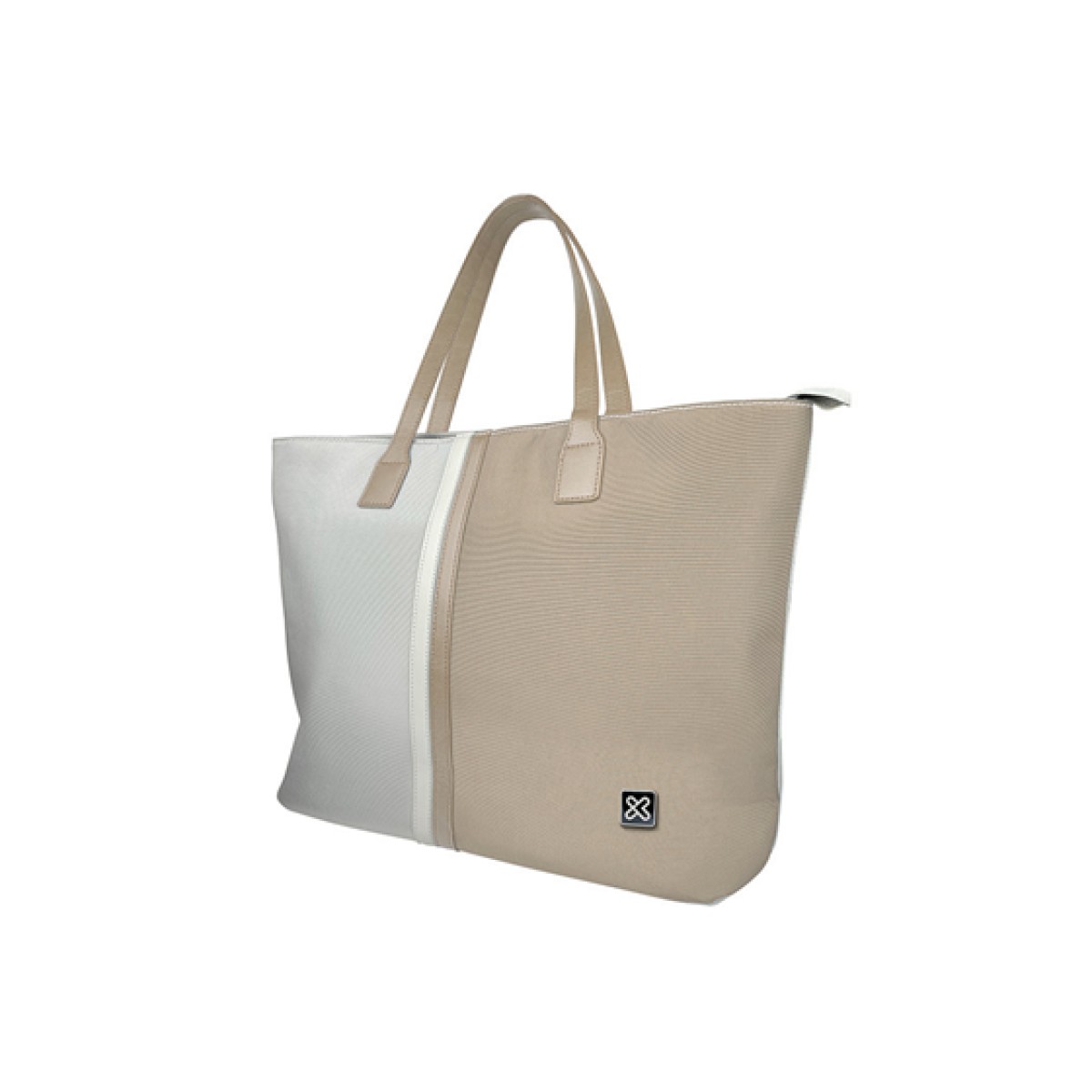 Bulto Para Laptop Klip Xtreme Capri 15.6″ Tipo Cartera De Mano Beige Gris Claro