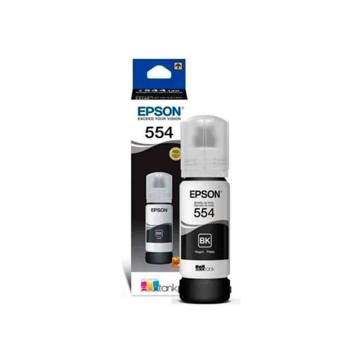Botella De Tinta Epson 554 Negro 65Ml Para Impresora L8180