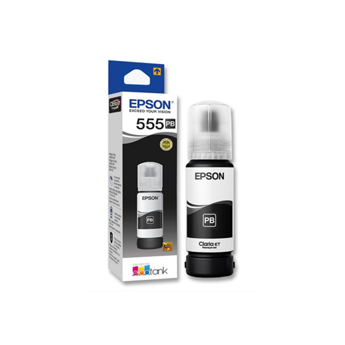 Botella De Tinta Epson 555 Negro Fotografico 65Ml Para Impresora L8180