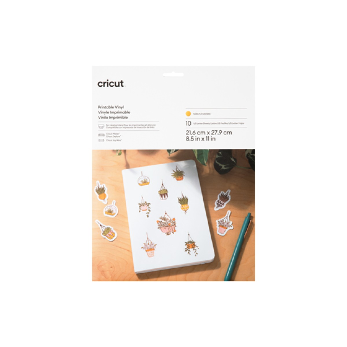 Paquete Hojas Vinil Cricut Imprimibles Termoadhesivas Plateado 8.5X11In