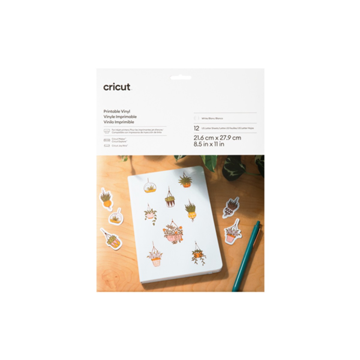 Paquete Hojas Vinil Cricut Imprimibles Termoadhesivas Transparente 8.5X11In