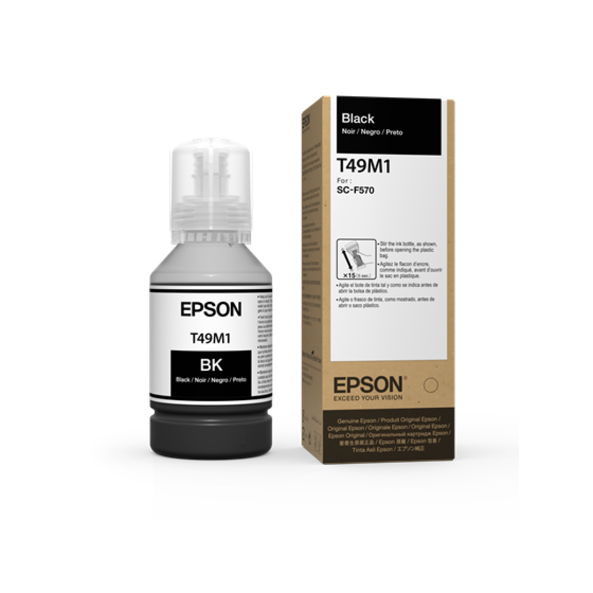 Botella De Tinta Epson T49M Negro 140Ml Para Impresoras F170 F571 F570