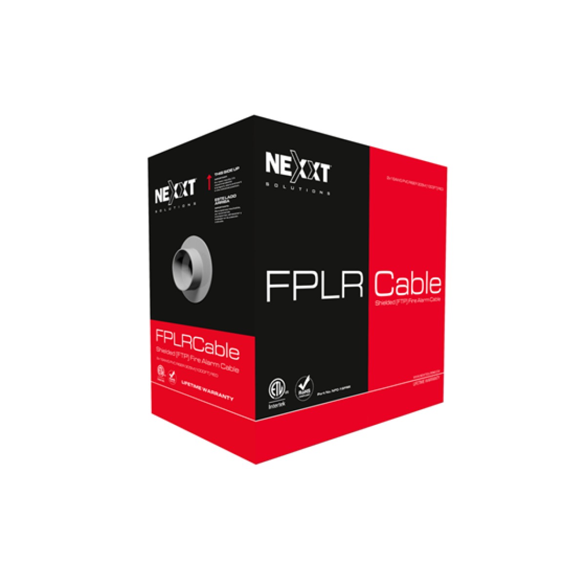Caja De Cable Nexxt Profesional Fplr 1000 Pies 18 Awg 1 Par Rojo