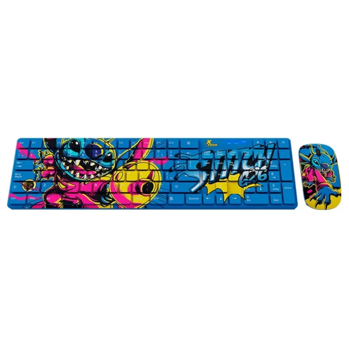Combo Teclado Y Mouse Xtech Disney Stitch Inalámbrico XTK-312ST