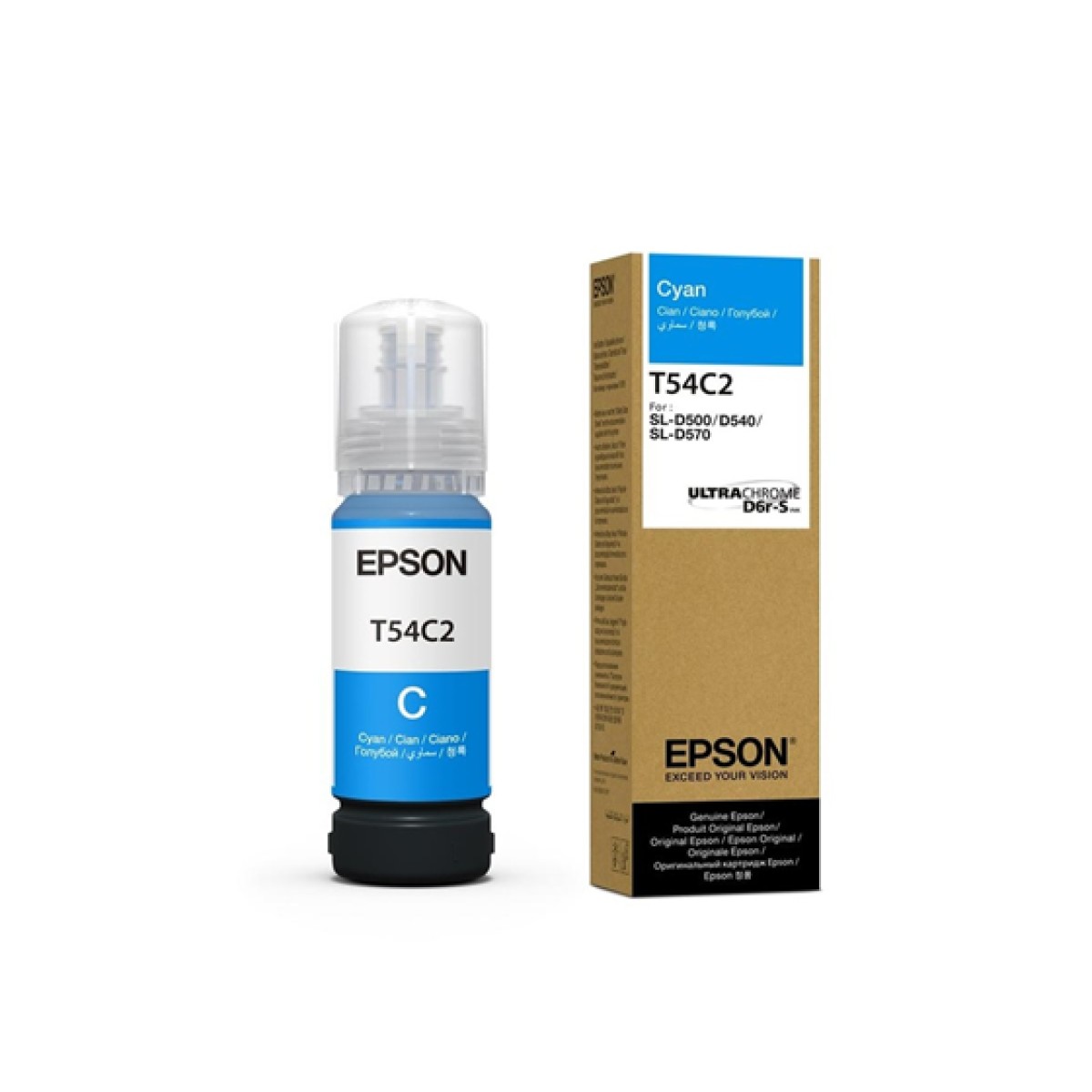 Botella De Tinta Epson T54C2 Cyan Para Surelab D570