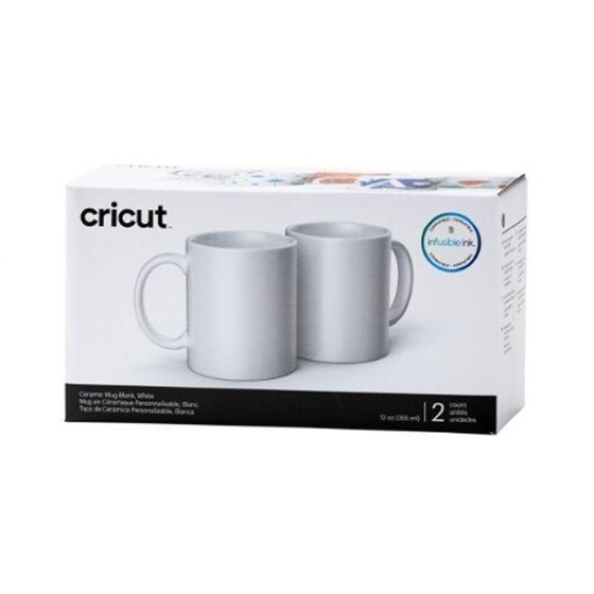 Taza De Ceramica Cricut Sublimable 2Pack Blanco Paredes Rectas