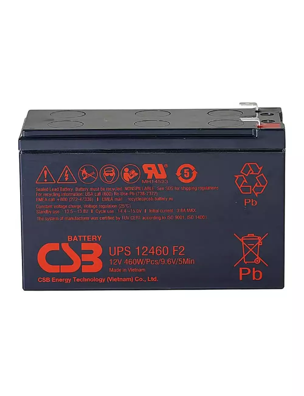 Batería Csb 12V 9Ah 460W Para UPS Apc