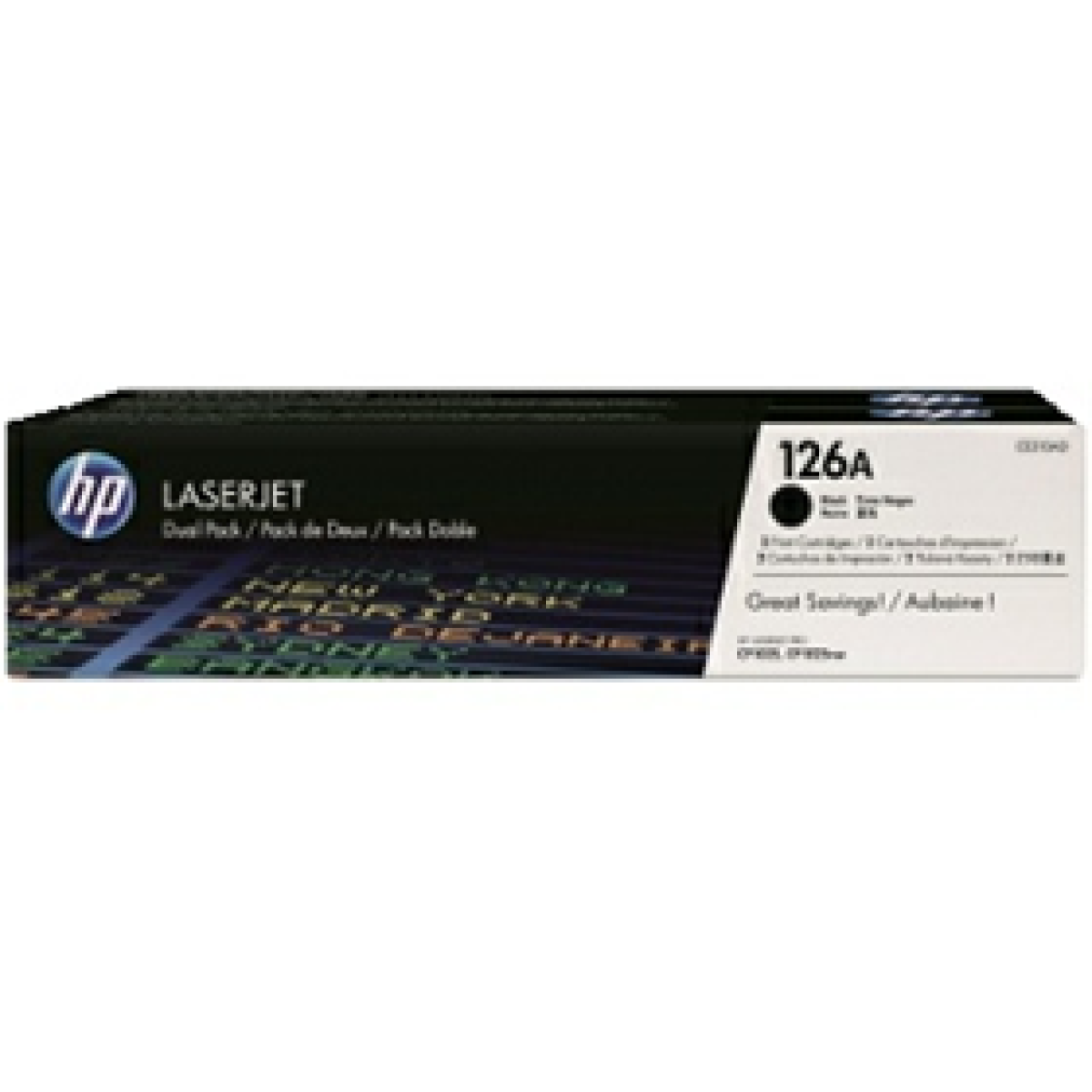 Toner Hp 126Ad – Ce310Ad – Negro – Doble Cantidad – 2,400 Paginas – 2 X 1,200 – Para Impresora Color Laserjet – Cp1025Nw