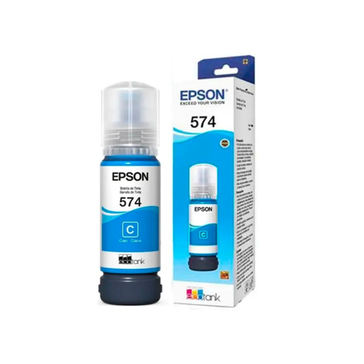 Botella De Tinta Cyan Epson T574220-Al 70 Ml Para Ecotank L8050 L18050