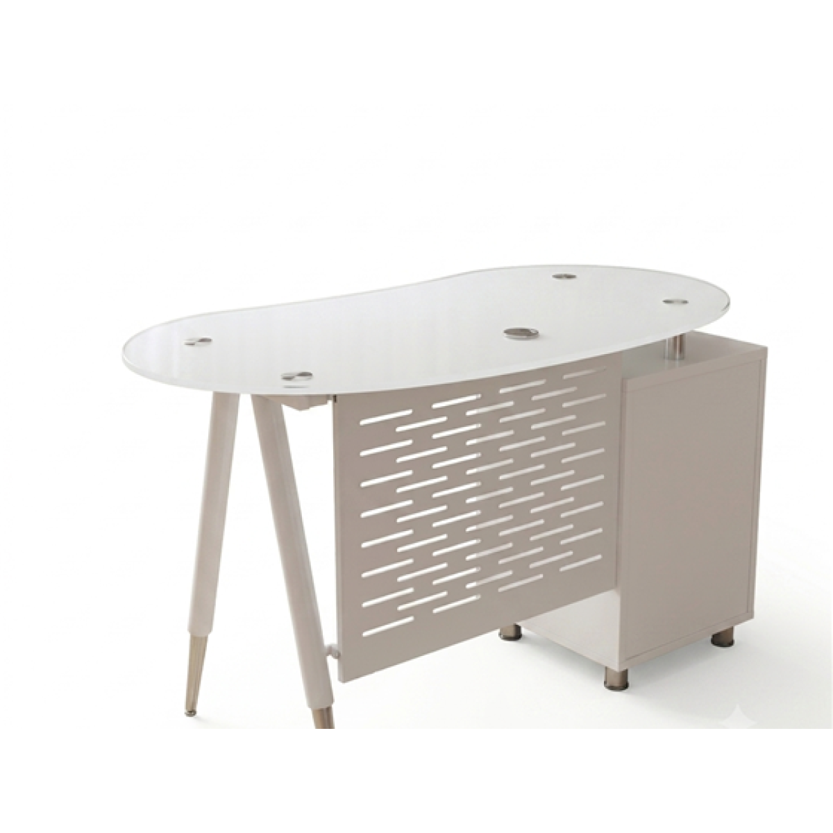 Escritorio Myo Sit-D390W Con Tope De Vidrio Y 1 Cajón Blanco