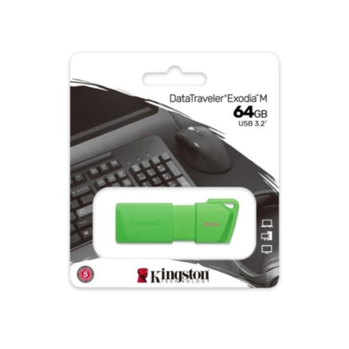 Memoria USB Kingston Datatraveler Exodia 64GB USB 3.2 Gen 1 Verde Neon