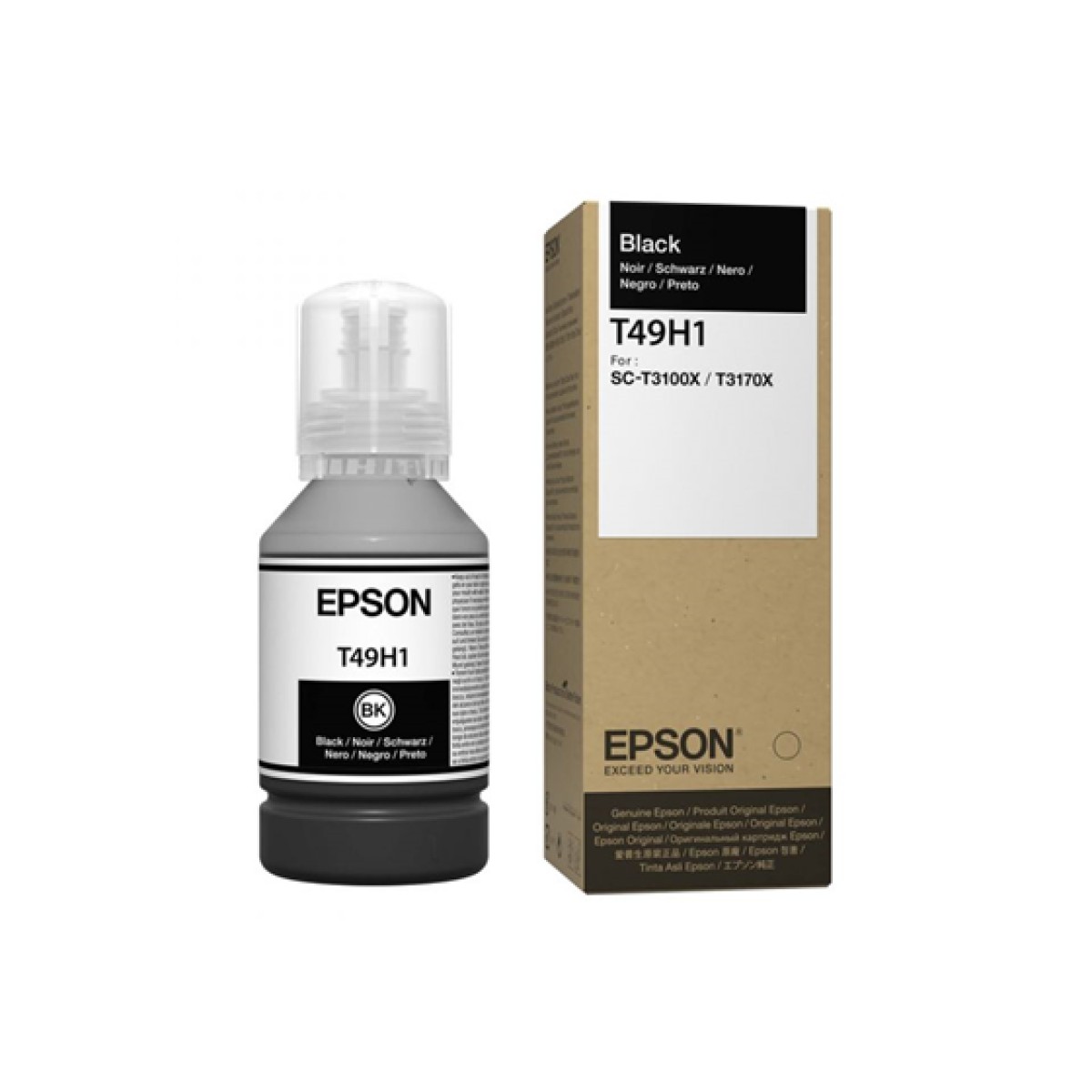 Botella De Tinta Epson T49H Negro 140Ml Para Impresora Sct3170X