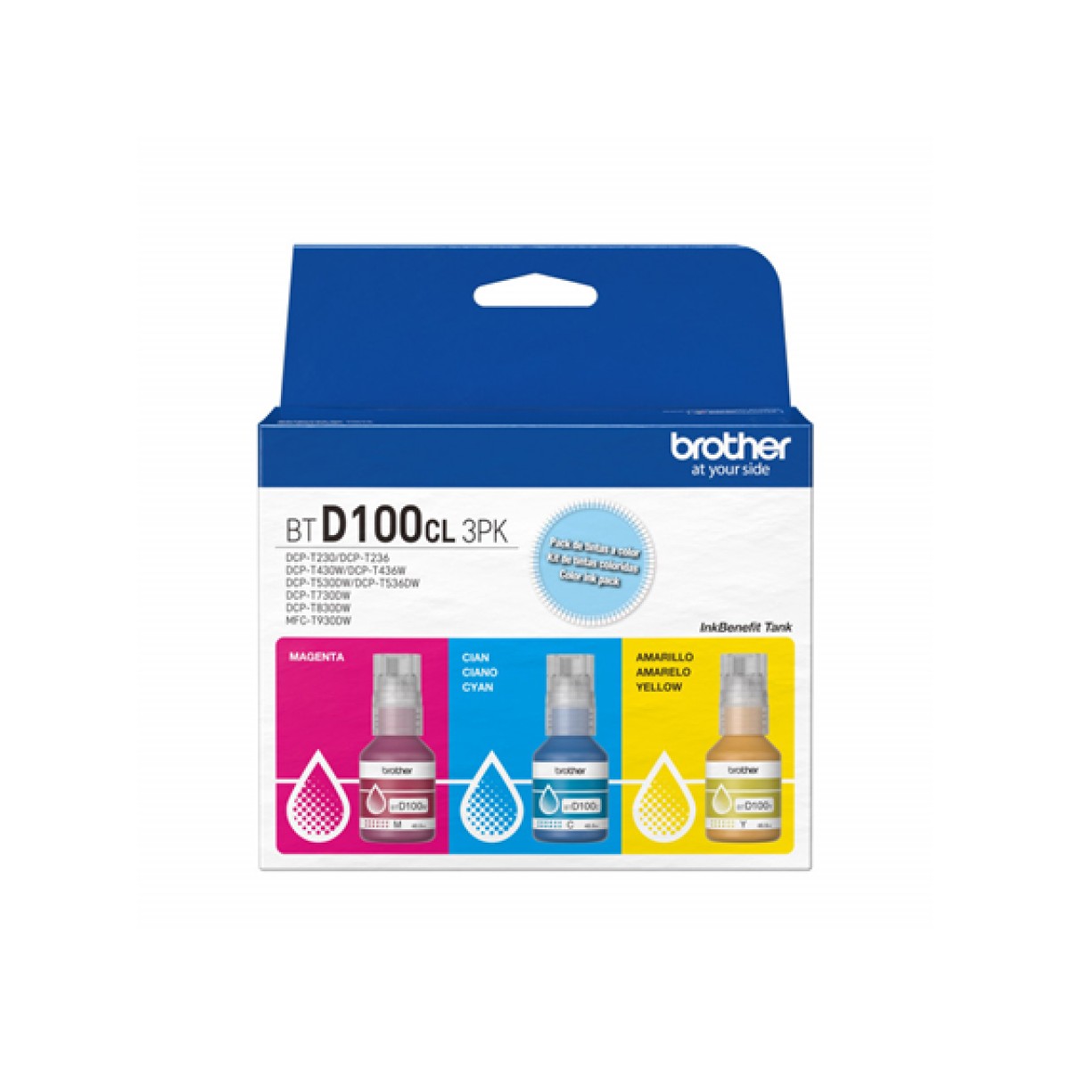 Kit De 3 Botellas De Tinta Brother Btd100Cl3Pk Color 108Ml