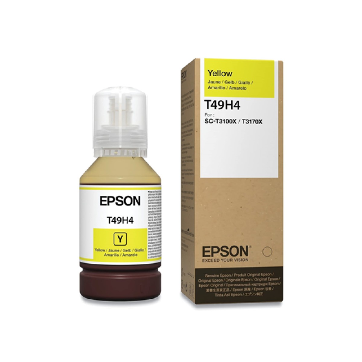 Botella De Tinta Epson T49H Amarillo 140Ml Para Impresora Sct3170X