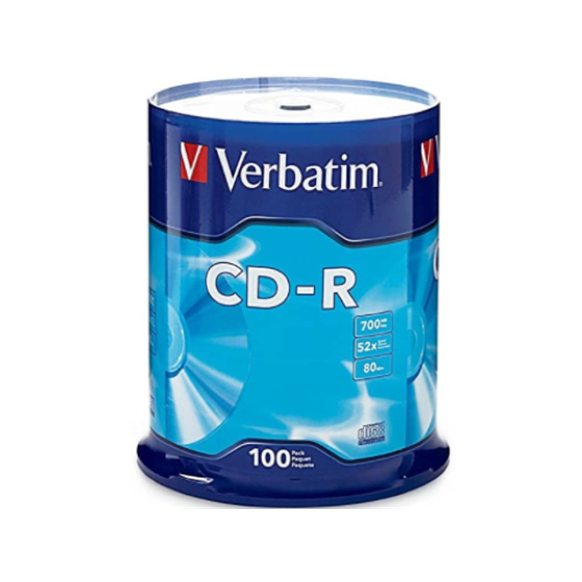 Cd-R 700Mb 80Min 52X Verbatim 100 Pack Spindle Logo