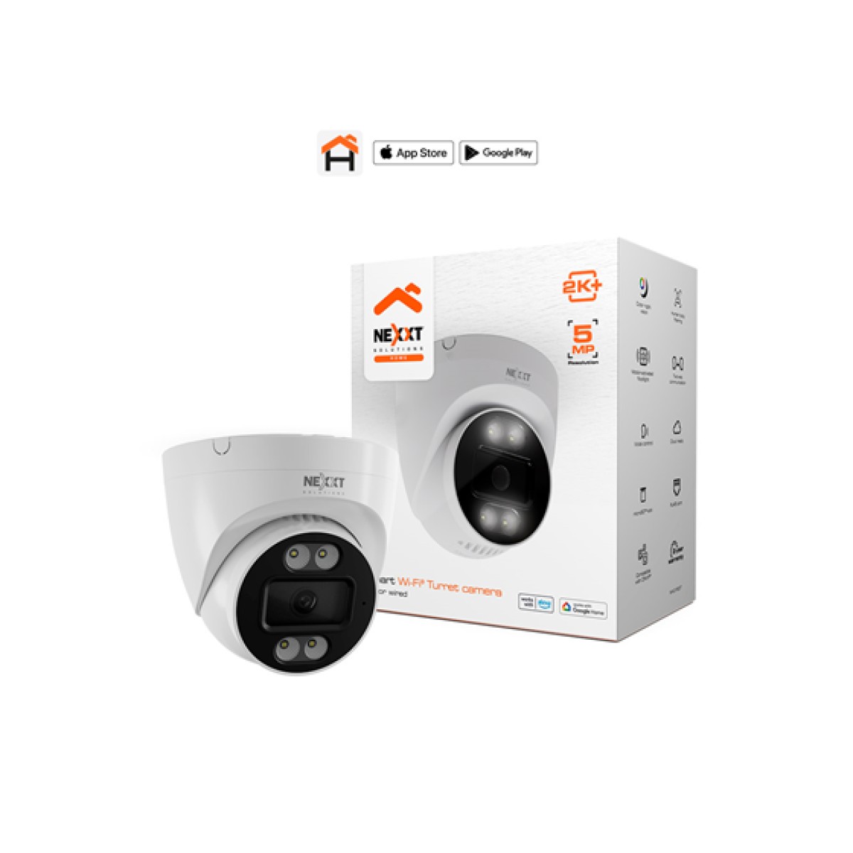 Camara De Vigilancia Nexxt Turret WiFi 2K Color Dia Y Noche