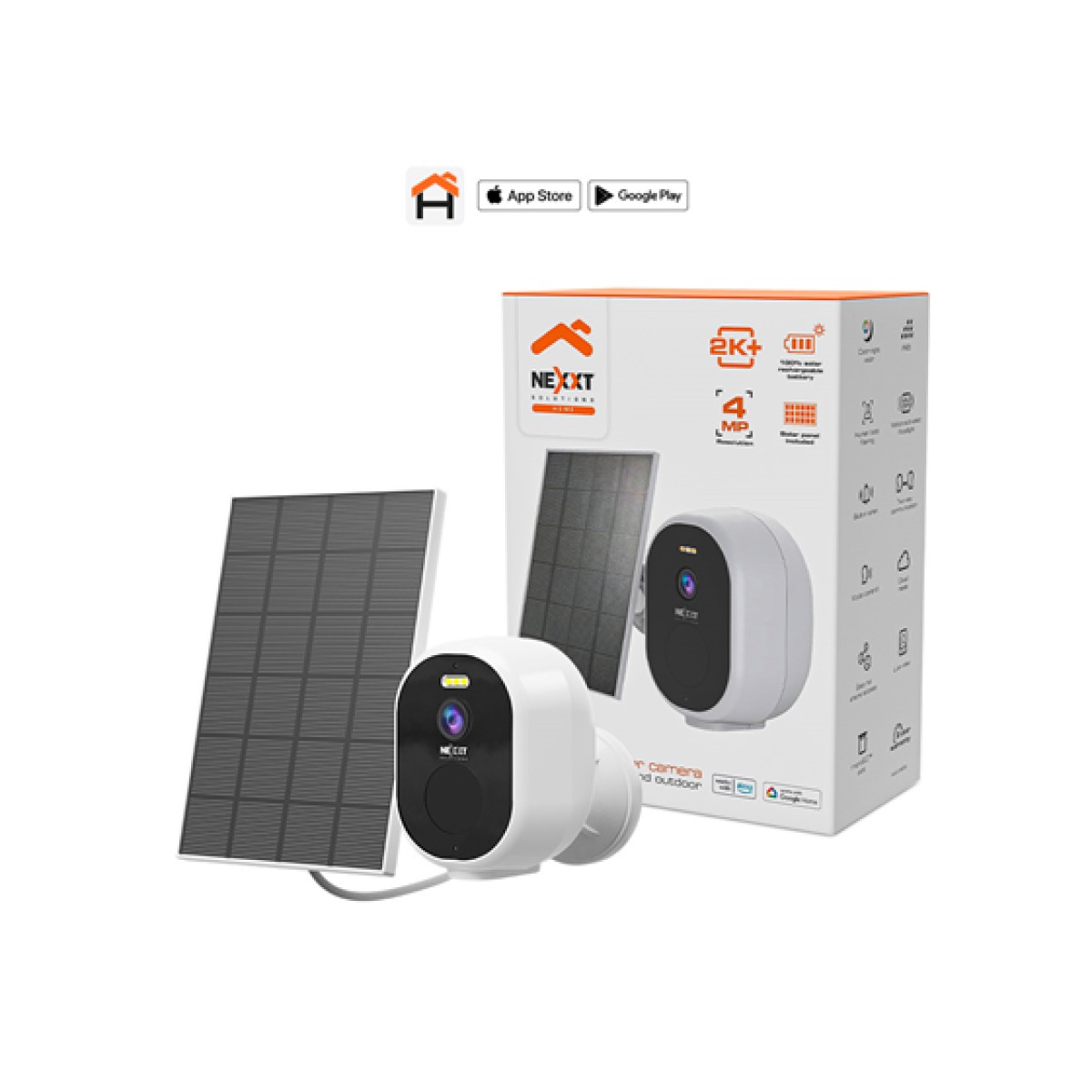 Camara De Vigilancia Nexxt Solar Smart 2K+ Fija Exterior Ip65