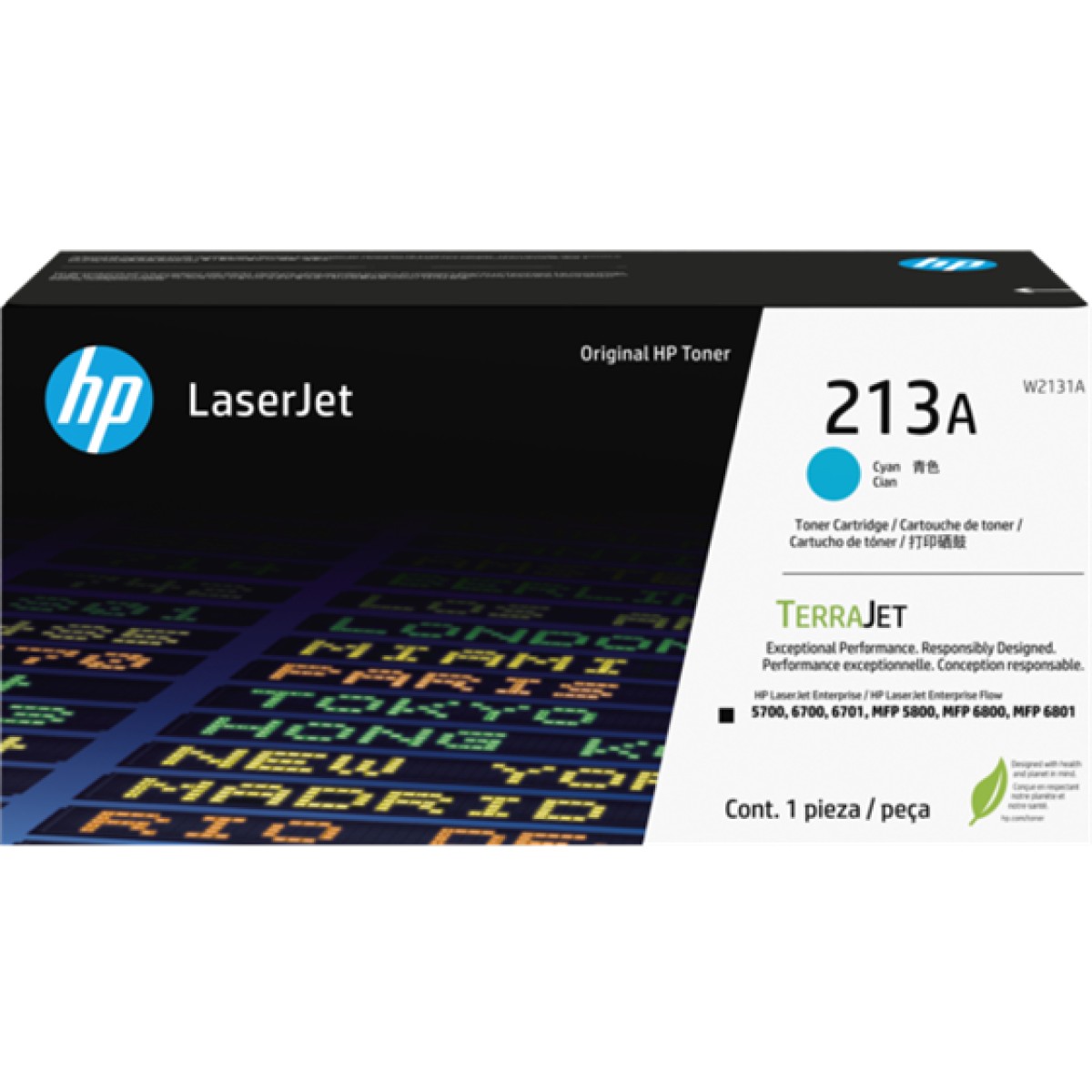Toner Cyan Hp 213A W2131A 3000 Páginas Laserjet 5700 6700 6701 Mfp 5800 6800 6801