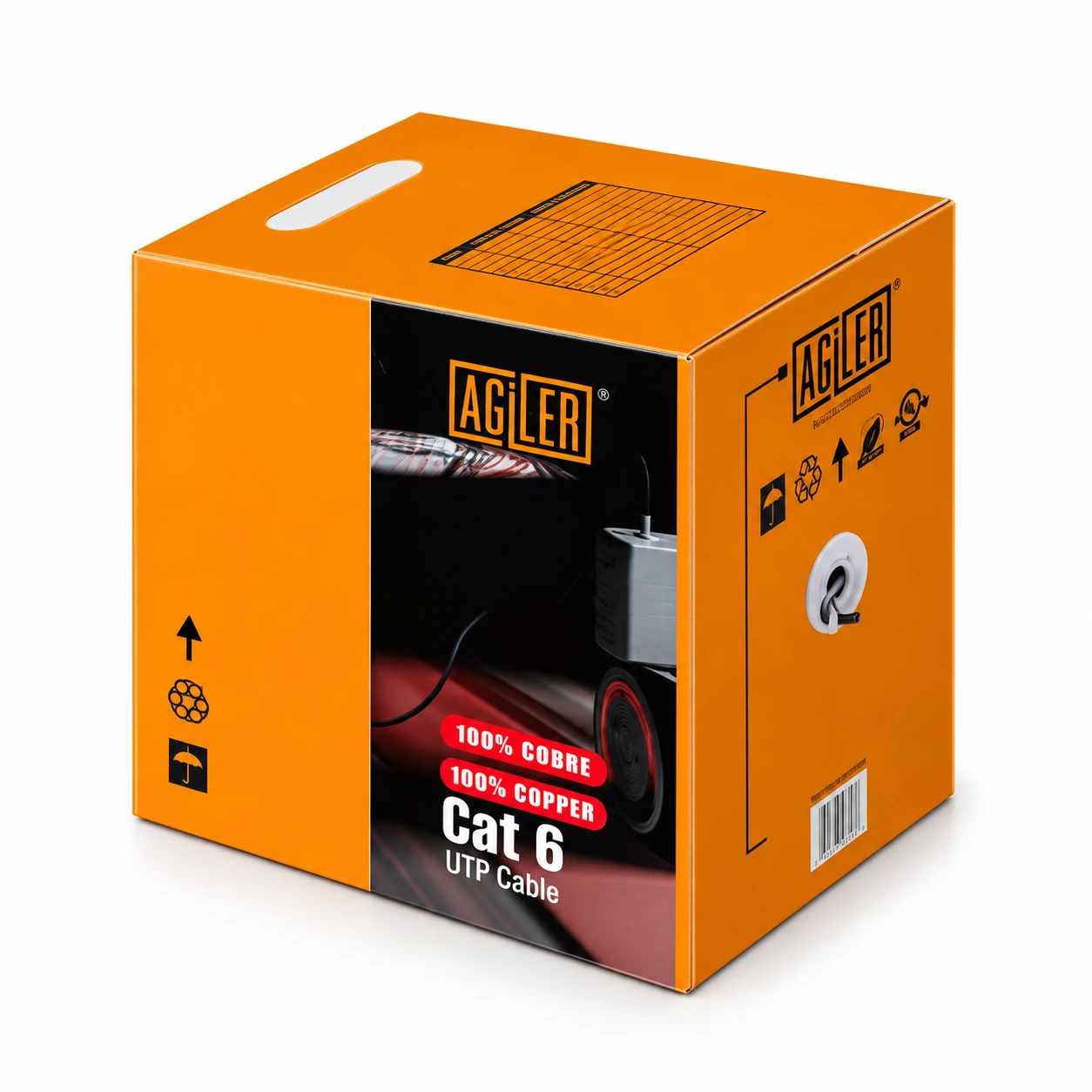 Caja Cable UTP AGILER CAT6 1000 Pies 24 AWG 100% Cobre Fluke