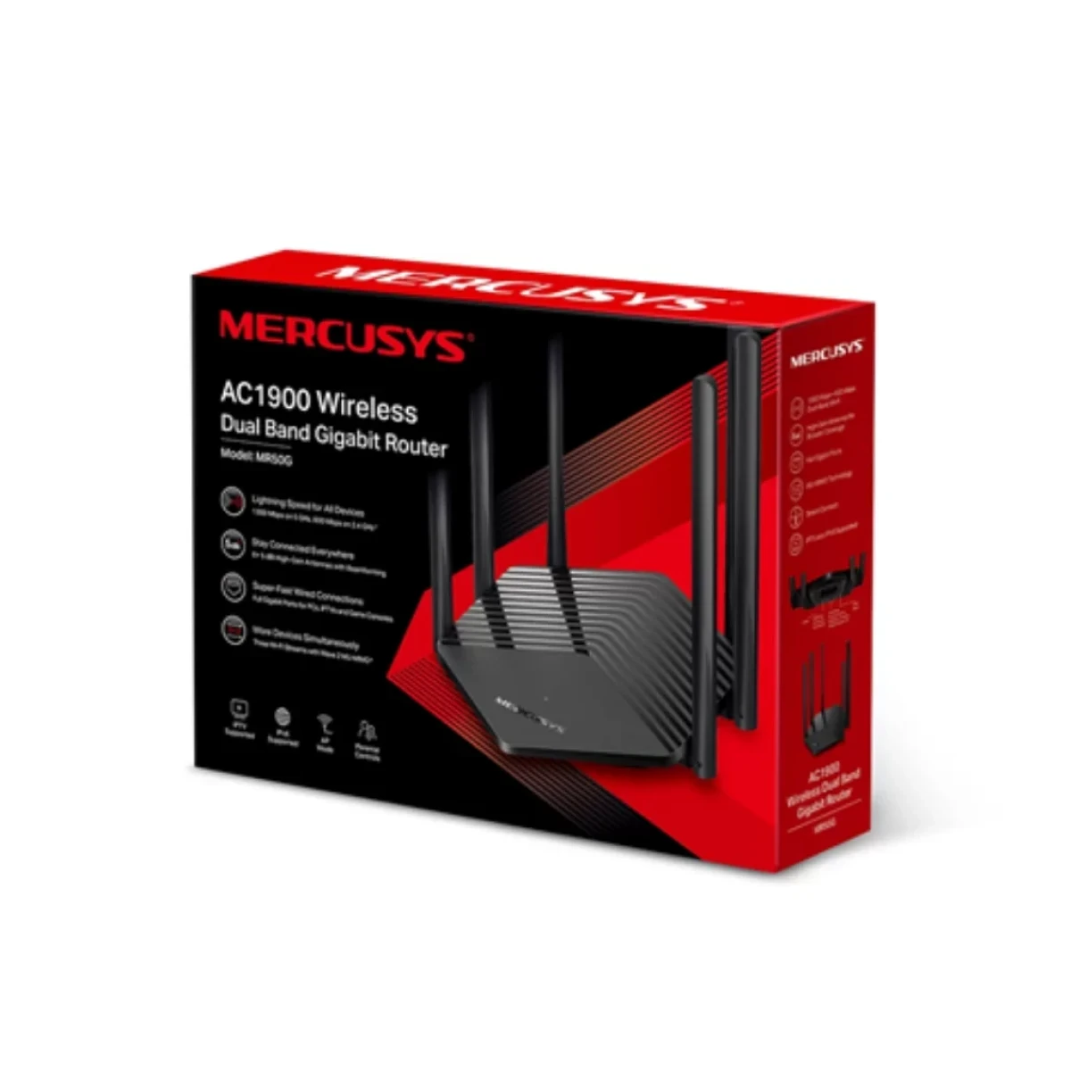 Router Wireless Mercusys MR50G AC1900 Doble Banda con 6 Antenas y Puertos Gigabit