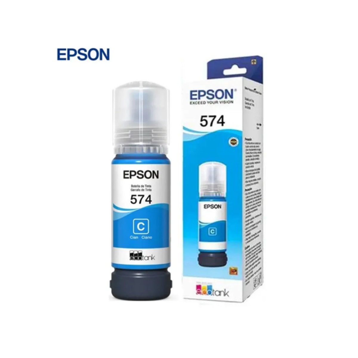 Botella De Tinta Light Cyan Epson T574520-Al 70 Ml Para Ecotank L8050 L18050